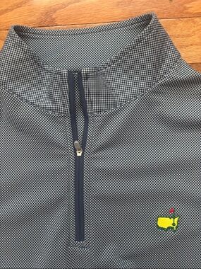 Masters Peter Millar 1/4 Zip Houndstooth Navy/Grey